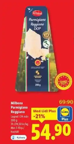 Lidl Milbona Parmigiano Reggiano erbjuda