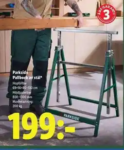 Lidl Parkside Pallbock av stål erbjuda