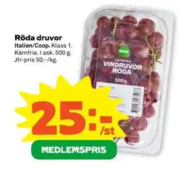 Stora Coop Röda druvor erbjuda