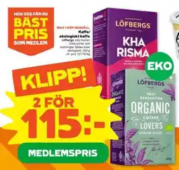 Stora Coop Kaffe ekologiskt Löfbergs erbjuda