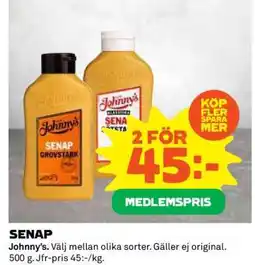 Coop JOHNNY'S SENAP erbjuda