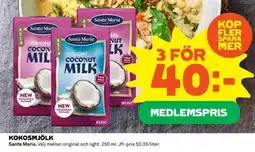 Coop Kokosmjölk erbjuda