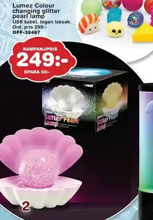 Lumez Colour changing glitter pearl lamp, SEK 249