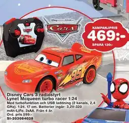 Lekextra Disney Cars 3 radiostyrt Lynet Mcqueen turbo racer 1:24, SEK 469 erbjuda