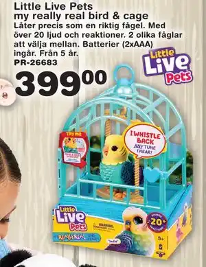 Lekextra Little Live Pets my really real bird & cage, SEK 399 erbjuda