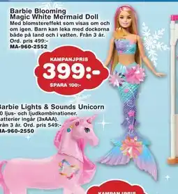 Lekextra Barbie Blooming Magic White Mermaid Doll, SEK 399 erbjuda