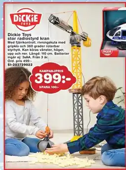 Lekextra Dickie Toys stor radiostyrd kran, SEK 399 erbjuda