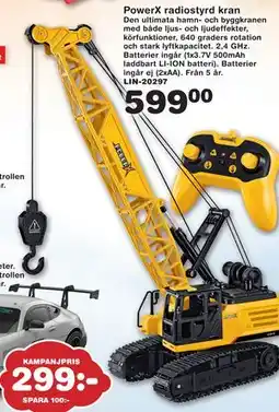 Lekextra PowerX radiostyrd kran, SEK 599 erbjuda