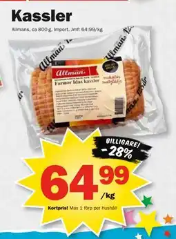 Pekås Kassler, Medlemspris erbjuda