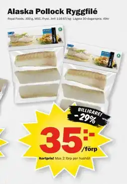 Pekås Alaska Pollock Ryggfilé, Medlemspris erbjuda