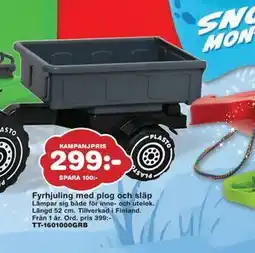 Lekextra Fyrhjuling med plog och släp, SEK 299 erbjuda