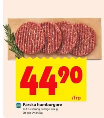Färska hamburgare