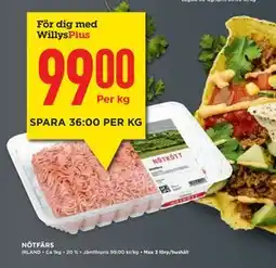 Willys NÖTFÄRS, Medlemspris erbjuda