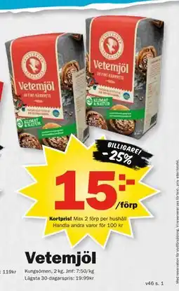 Pekås Vetemjöl, Medlemspris erbjuda