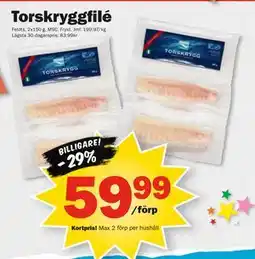 Pekås Torskryggfilé, Medlemspris erbjuda