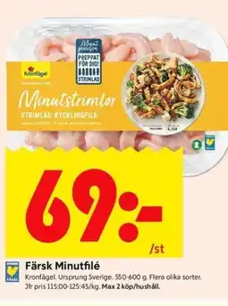 ICA Kvantum Kronfågel Färsk Minutfilé erbjuda