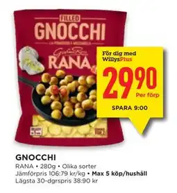 Willys GNOCCHI, Medlemspris erbjuda