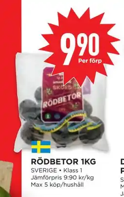 Willys RÖDBETOR 1KG, SEK 9.9 erbjuda