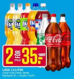ÖoB LÄSK 1,5 LITER, SEK 35 erbjuda
