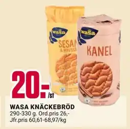 ÖoB WASA KNÄCKEBRÖD, SEK 20 erbjuda