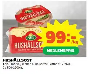 HUSHÅLLSOST, Medlemspris
