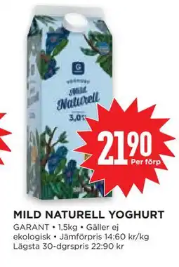 Willys Hemma MILD NATURELL YOGHURT, SEK 21.9 erbjuda