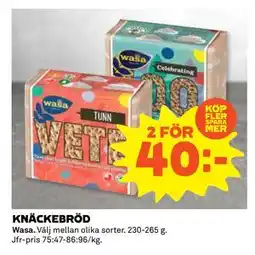 Coop Daglivs KNÄCKEBRÖD, SEK 40 erbjuda
