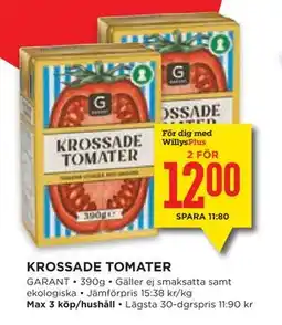 Willys Hemma KROSSADE TOMATER, Medlemspris erbjuda