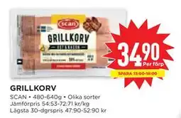 Willys Hemma GRILLKORV, SEK 34.9 erbjuda