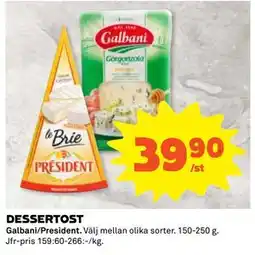 Coop Daglivs DESSERTOST, SEK 39.9 erbjuda