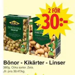 Matöppet Bönor - Kikärter - Linser, SEK 30 erbjuda