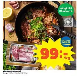 Coop Daglivs FÄRSK FLÄSKKARRÉ, SEK 99 erbjuda