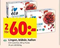 ICA Kvantum ICA Lingon, blåbär, hallon erbjuda