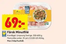 ICA Kvantum Kronfågel Färsk Minutfilé erbjuda