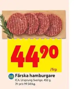 ICA Kvantum ICA Färska hamburgare erbjuda
