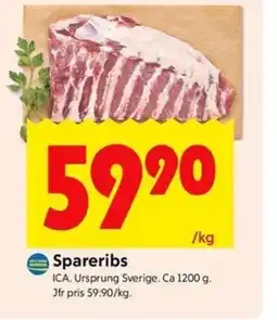 ICA Kvantum Spareribs erbjuda