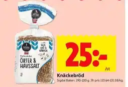 ICA Kvantum Sigdal Bakeri Knäckebröd erbjuda