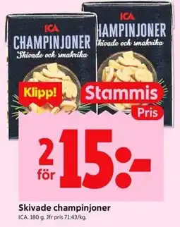 ICA Kvantum ICA Skivade champinjoner erbjuda