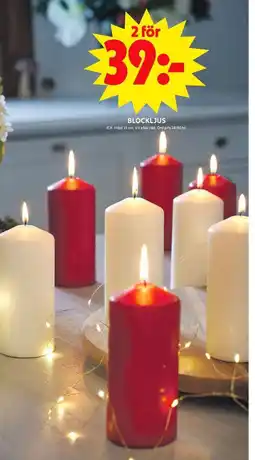 ICA Maxi Blockljus erbjuda