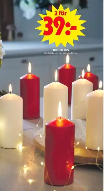 ICA Maxi Blockljus erbjuda