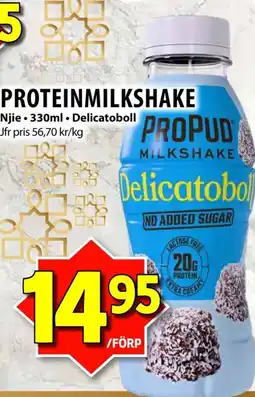 Matvärlden Tensta Propud Proteinmilkshake erbjuda