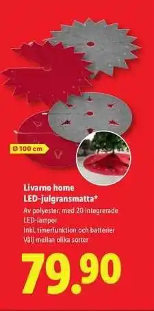 Lidl LIVARNO home LED-julgransmatta erbjuda