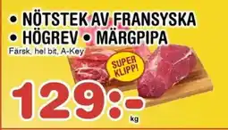 Nya Pulsen Nötstek av fransyska • Högrev • märgpipa erbjuda