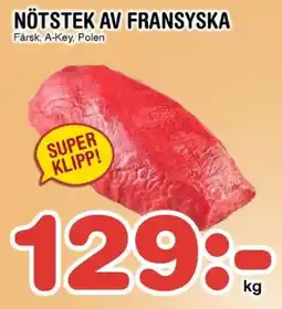 Nya Pulsen Nötstek av fransyska erbjuda