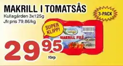 Nya Pulsen Makrill i tomatsås erbjuda