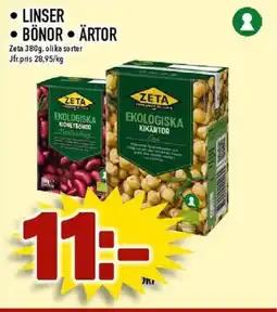 Nya Pulsen ZETA Linser • bönor • ärtor erbjuda
