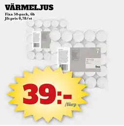 Bonum Matmarknad FIXA Värmeljus erbjuda