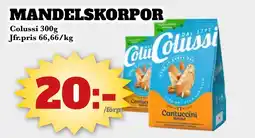 Bonum Matmarknad COLUSSI Mandelskorpor erbjuda