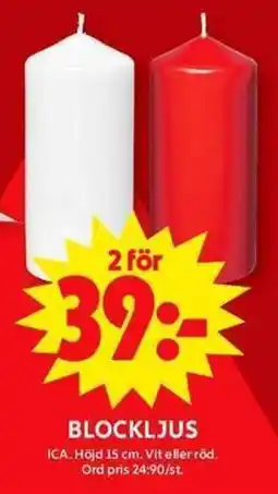 ICA Maxi Blockljus erbjuda