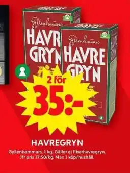 ICA Maxi GYLLENHAMMARS Havregryn erbjuda